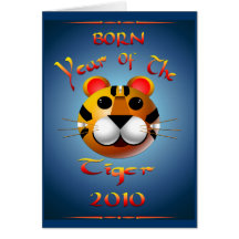 Año nacido de la tarjeta del tigre