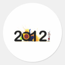 Año Nuevo ahora 2012. Etiqueta Redonda