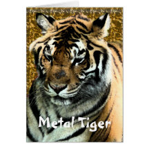 Año Nuevo chino del tigre Birthday/or del metal Tarjeta