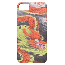 Año Nuevo chino, dragón chino anaranjado iPhone 5 Funda