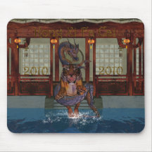 Año Nuevo chino Mousepad con el dragón del tigre n Tapetes De Ratón