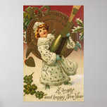 Año Nuevo del vintage Poster