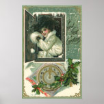 Año Nuevo del vintage Poster