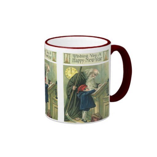 Año Nuevo del vintage Tazas