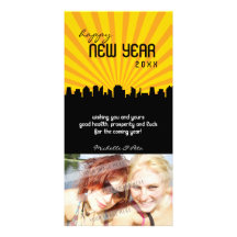 AÑO NUEVO MODERNO PHOTOCARD:: paisaje urbano P1 Plantilla Para Tarjeta De Foto