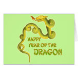 Año serpentino del dragón del arte del dragón tarjetón