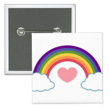años 80 corazón y arco iris - botón pins