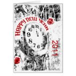 Años Nuevos del reloj del fiesta de tarjeta de fel