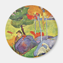 Ansarero bretón de Gauguin Paul (la mejor calidad) Iman De Frigorífico