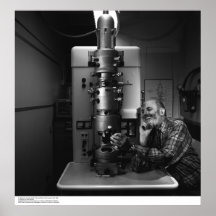 Ansel Adams con el microscopio electrónico, abril  Posters