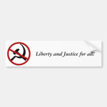 ¡Anti-Comunismo, libertad y justicia para todos! Pegatina De Parachoque