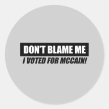 Anti-Obama Bumpersticker - no me culpe que voté f Pegatinas