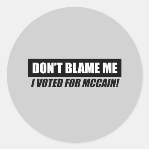 Anti-Obama Bumpersticker - no me culpe que voté f Pegatinas