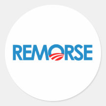 Anti-Obama Bumpersticker - remordimiento Pegatina Redonda