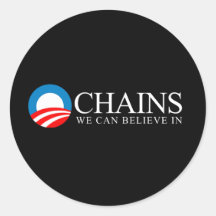 Anti-Obama - cadenas que podemos creer en blanco Etiqueta