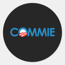 Anti-Obama - Commie Etiquetas Redondas