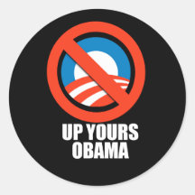 Anti-Obama - encima el suyo obama Pegatinas Redondas