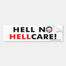 ¡Anti-Obama no Hellcare! pegatina para el parachoq Pegatina De Parachoque