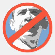 ANTI-OBAMA: Obama Anti-Barack Pegatina Redonda