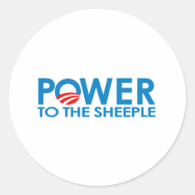 ANTI-OBAMA - PODER AL SHEEPLE PEGATINAS REDONDAS