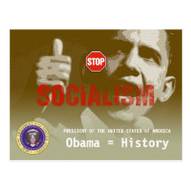 Anti-Obama - socialismo de la PARADA - postal