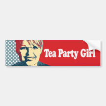 Anti-Palin -   chica de fiesta del té Etiqueta De Parachoque