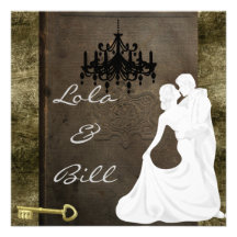 Antigüedad Damas de la invitación del boda del vin