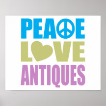 Antigüedades del amor de la paz posters