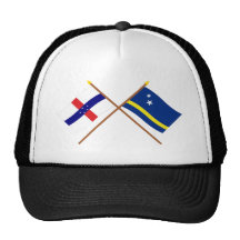 Antillas holandesas y banderas cruzadas Curaçao Gorros Bordados