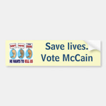 antiobama2, vidas de la reserva. Voto McCain Pegatina De Parachoque