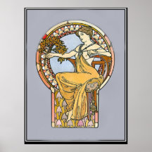 Anuncio de Alfonso Mucha del poster del vintage