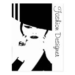 Anuncio de encargo del diseñador de moda tarjeta postal