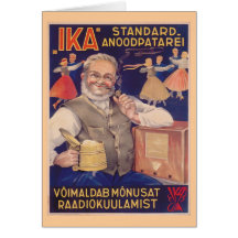 Anuncio de la batería de IKA, tarjeta de felicitac