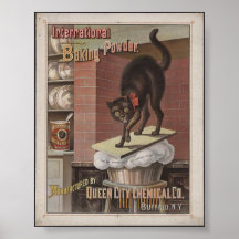 Anuncio de las ilustraciones del gato de la levadu posters