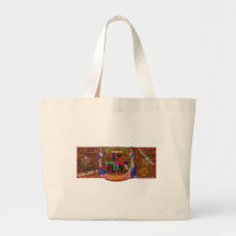 Anuncio de las noticias de la TV pintado en graner Bolsas