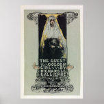 Anuncio de oro del libro del chica del époque de l poster