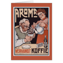 Anuncio del café: Aroma Vergangt Koffie - Verschuu Tarjetón