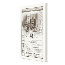 Anuncio del estante para libros del vintage a part lienzo envuelto para galerias