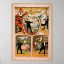 anuncio del mago del teatro del Poster-vintage