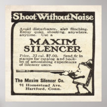 Anuncio del silenciador de la máxima del vintage a poster