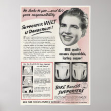 Anuncio del suspensorio del vintage poster