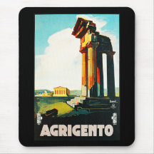 Anuncio del viaje del vintage de Agrigento Tapete De Ratones