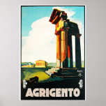 Anuncio del viaje del vintage de Agrigento Poster