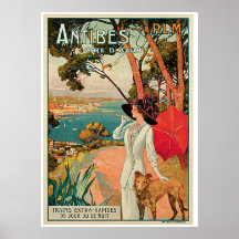 Anuncio del viaje del vintage de Antibes Francia Posters