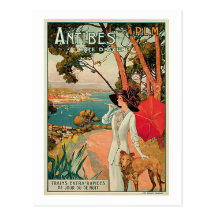 Anuncio del viaje del vintage de Antibes Francia Tarjetas Postales