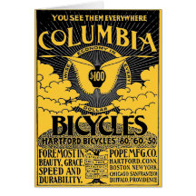 Anuncio del vintage - bicicletas de Columbia Felicitaciones