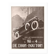 Anuncio del vintage de De Dion Bouton Postales