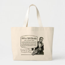 Anuncio del vintage del saxofón bolsa de mano