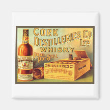 Anuncio del vintage del whisky de las destilerías  imán de nevera
