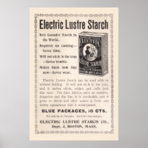 Anuncio eléctrico del almidón del lustre del vinta posters
